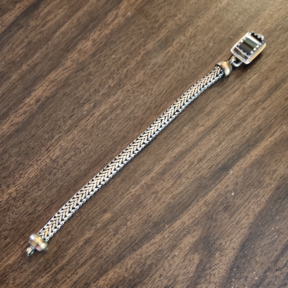 Elegant Silver Bracelet with Black Accents